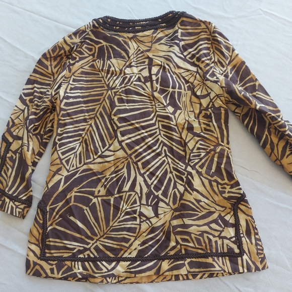 Jones New York Signature Silk Blouse/Top Boho Tunic, Small - Picture 7 of 9